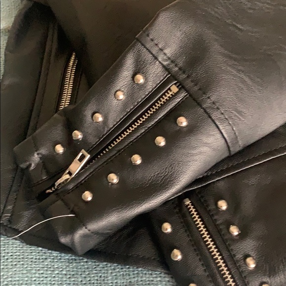 NWT Faux Leather Biker Jacket - Picture 7 of 10